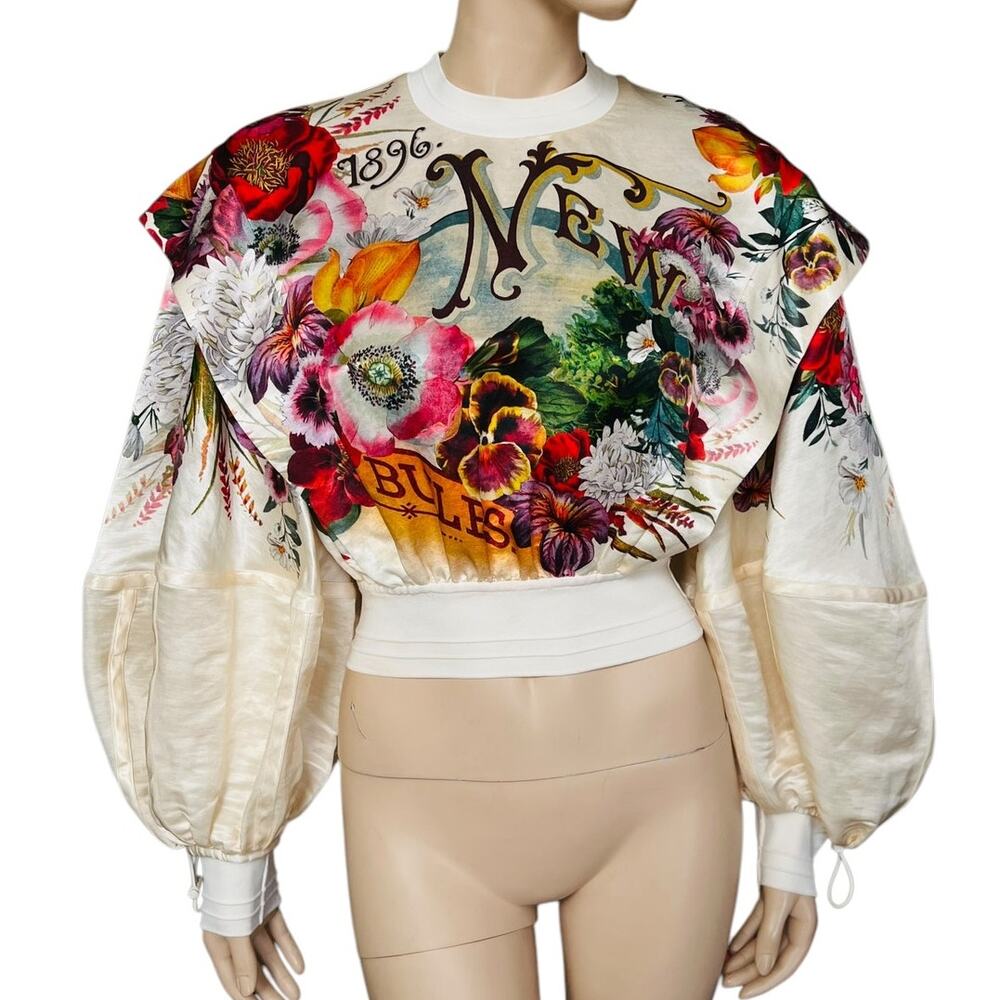 Zimmermann Clothing Ready to Wear Wonderland Billow Top S Bouquet Garden Floral - Picture 6 of 15